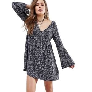 DENIM & SUPPLY Ralph Lauren Navy Mini Daisy Babydoll Dress SMALL Boho Festival